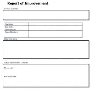 Report of Improvement