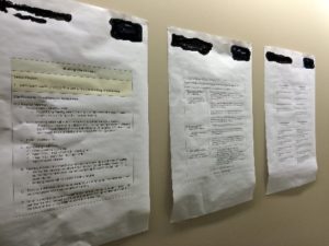 Real Team Work Agreements posted on Wall that Helped this team practice forgiveness in the workplace